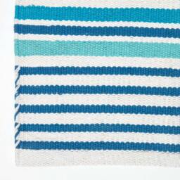 Rackhams Striped Cotton Modern Rug Scandinavian Style - Black & Grey - 66 x 200 cm - thumbnail 4