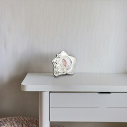 Rackhams Star Shaped Silver Plated Baby Photo Frame with Teddy Bear and Decorative Stars - thumbnail 6