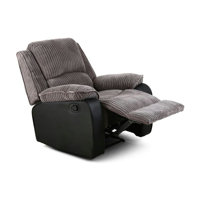 Rackhams Preston Jumbo Cord Manual Recliner Armchair in Grey - Grey