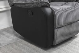 Rackhams Preston Jumbo Cord Manual Recliner Armchair in Grey - Grey - thumbnail 4