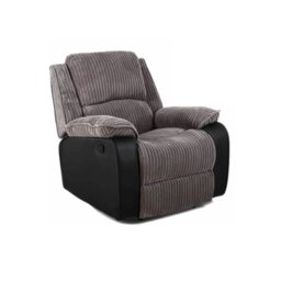Rackhams Preston Jumbo Cord Manual Recliner Armchair in Grey - Grey - thumbnail 3