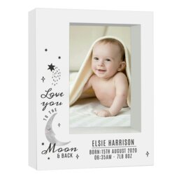 Rackhams Personalised Baby To The Moon and Back 5x7 Box Photo Frame - thumbnail 1