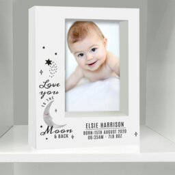 Rackhams Personalised Baby To The Moon and Back 5x7 Box Photo Frame - thumbnail 4