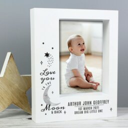 Rackhams Personalised Baby To The Moon and Back 5x7 Box Photo Frame - thumbnail 2
