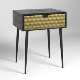 Rackhams Set of 2 Jupiter Metal 1-Drawer Bedside Cabinets - Black & Copper - thumbnail 4