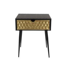 Rackhams Set of 2 Jupiter Metal 1-Drawer Bedside Cabinets - Black & Copper - thumbnail 5