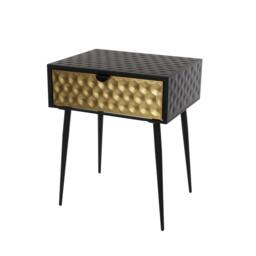 Rackhams Set of 2 Jupiter Metal 1-Drawer Bedside Cabinets - Black & Copper - thumbnail 3