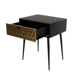 Rackhams Set of 2 Jupiter Metal 1-Drawer Bedside Cabinets - Black & Copper - thumbnail 6