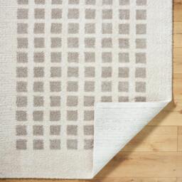 Rackhams Fossay Shag-Washable Beige Grey Modern High Pile Rug - 160 x 213 cm - thumbnail 4