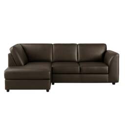 Rackhams Dalmore Leather 4 Seater Corner Sofa - Black - Left Hand Facing - thumbnail 6
