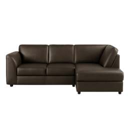 Rackhams Dalmore Leather 4 Seater Corner Sofa - Black - Left Hand Facing - thumbnail 3