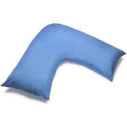 Rackhams Easycare Percale V-Shaped Orthopaedic Pillowcase - Sky Blue - One Size - Sky Blue - 50% Cotton/50% Polyester - thumbnail 2