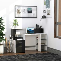Rackhams Multi-Storage & Workstation Desk Table Storage Shelves - thumbnail 2