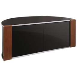 "Rackhams Sirius 1200 Black with Remote Friendly Beam Thru Glass Door and Walnut/Oak Profiles for up to 55"" LCD/Plasma/LED Cabinet TV Stand" - thumbnail 2