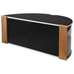"Rackhams Sirius 1200 Black with Remote Friendly Beam Thru Glass Door and Walnut/Oak Profiles for up to 55"" LCD/Plasma/LED Cabinet TV Stand" - thumbnail 5