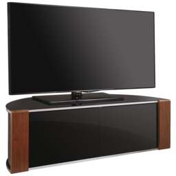 "Rackhams Sirius 1200 Black with Remote Friendly Beam Thru Glass Door and Walnut/Oak Profiles for up to 55"" LCD/Plasma/LED Cabinet TV Stand" - thumbnail 3
