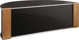 "Rackhams Sirius 1200 Black with Remote Friendly Beam Thru Glass Door and Walnut/Oak Profiles for up to 55"" LCD/Plasma/LED Cabinet TV Stand" - thumbnail 4