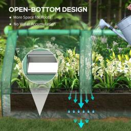 Rackhams Metal Planter Box with Cover, Raised Garden Bed with Greenhouse, for Herbs and Vegetables, Green and Dark Grey - thumbnail 5