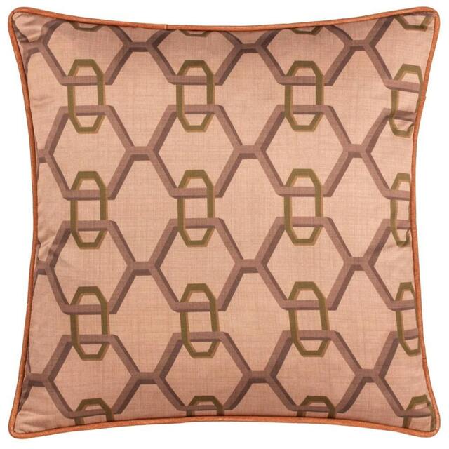Rackhams Carnaby Satin Chain Geometric Cushion Cover - Pink - 45cm x 45cm - Pink - 100% Polyester - image 1