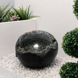 Rackhams Solar Powered Rock Bowl Water Feature with LED Light & Battery Backup – Garden Fountain for Patio, Decking & Outdoor Spaces - thumbnail 3