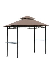 Rackhams Outdoor Double-tier BBQ Gazebo Shelter Grill Canopy Barbecue Tent - 245cm x 148cm x 252cm - Grey - Alloy Steel - thumbnail 3