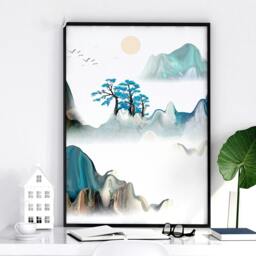 Rackhams Japan art prints - set of 3 wall art prints for living room - 16 x 22 inches / 40.65 cm x 56 cm - Polyester Canvas 260 gsm - Canvas wrapped - thumbnail 6