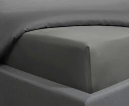 Rackhams Luxurious 300 Thread Count 100% Cotton Sateen Anti-Allergy Fitted Sheet with Pillowcase Pair - Charcoal - Super King (180cm x 200cm) + 25cm Deep - thumbnail 4