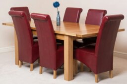 Rackhams Seattle Oak Extending Dining Table with Montana Leather Chairs - 4 chairs - Black - thumbnail 4