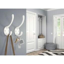 Rackhams Hat and Coat Hook in White Lacquer, Height 100 mm - thumbnail 2