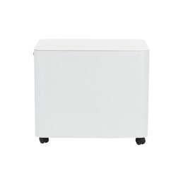 Rackhams 2 Drawer Curved Metal Under Desk Mobile Pedestal Unit Filing Cabinet - Fully Assembled - White - Wood - 50cm(d)58cm(h)38cm(w) - thumbnail 4