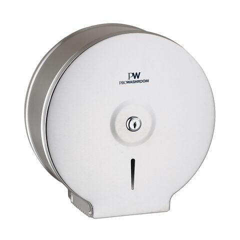 Rackhams Pro Washroom Stainless Steel Jumbo Toilet Roll Dispenser Space-Saving Wall-Mount, High-Capacity 250mm Roll Holder Lockable - image 1