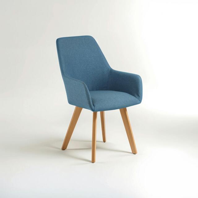 Rackhams Stockholm Blue Dining Chair with Angular Legs - image 1