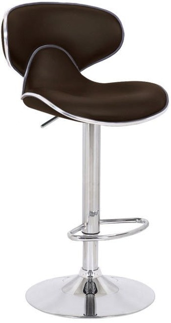 Rackhams Carcaso Faux Leather Bar Stool, Adjustable Swivel, Chrome Base - image 1