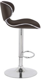 Rackhams Carcaso Faux Leather Bar Stool, Adjustable Swivel, Chrome Base - thumbnail 2