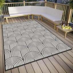Rackhams Pangli Flatweave Reversible Black Rug Indoor-Outdoor - 120X170 cm - thumbnail 5