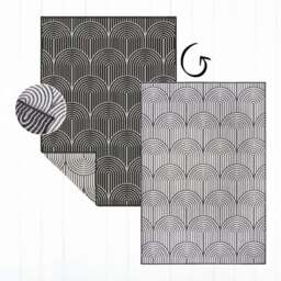Rackhams Pangli Flatweave Reversible Black Rug Indoor-Outdoor - 120X170 cm - thumbnail 4