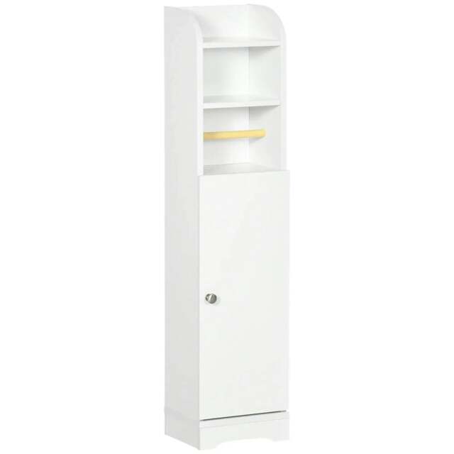Rackhams Multi-Storage Narrow Bathroom Cabinet - White - image 1