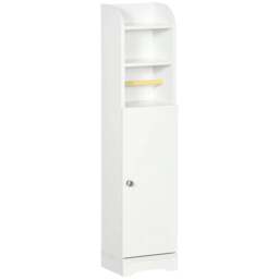Rackhams Multi-Storage Narrow Bathroom Cabinet - White - thumbnail 1