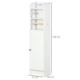 Rackhams Multi-Storage Narrow Bathroom Cabinet - White - thumbnail 3