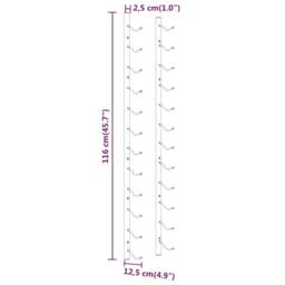Rackhams Wall Mounted Wine Rack for 12 Bottles 2 pcs Gold Iron - thumbnail 5