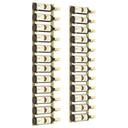 Rackhams Wall Mounted Wine Rack for 12 Bottles 2 pcs Gold Iron - thumbnail 3