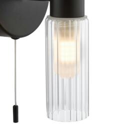 Rackhams Hannah 2 Light Matte Black & Glass IP44 Wall Light - thumbnail 5