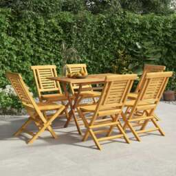 Rackhams Folding Garden Chairs 6 pcs 47x63x90 cm Solid Wood Teak - Brown - Solid teak wood with waterbase finish