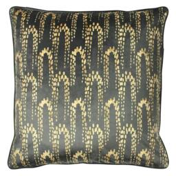 Rackhams Wisteria Velvet Square Cushion Cover - Charcoal - One Size - Charcoal - 100% Polyester
