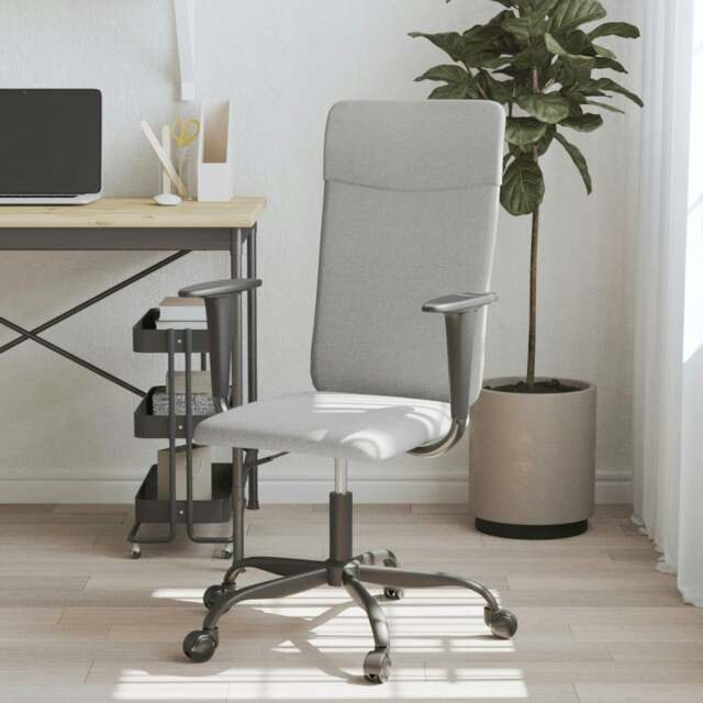 Rackhams Office Chair Light Grey Fabric