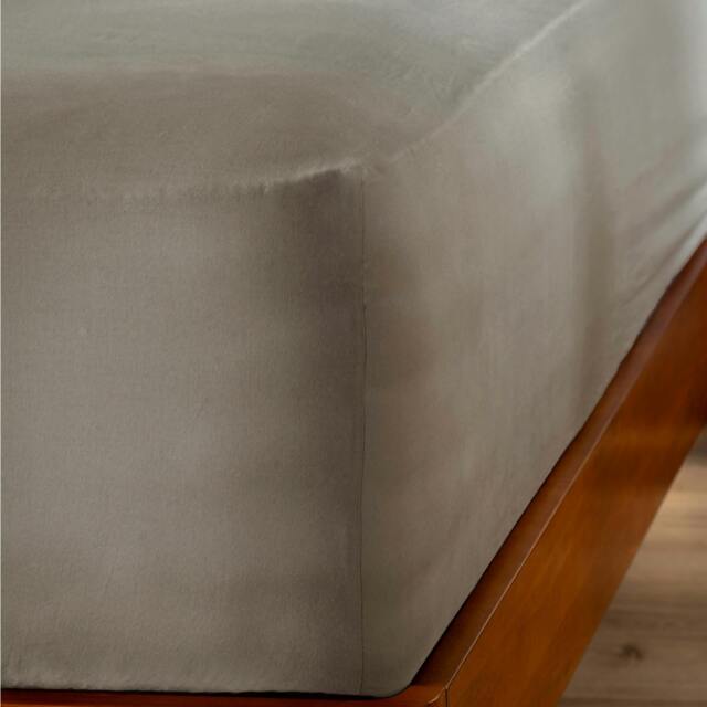 Rackhams Mocha Stonewashed Cotton 30cm Standard Fitted Sheets - Single - image 1