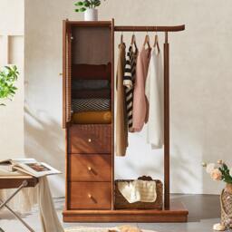 Rackhams Jessica Rattan Wardrobe, Coat Rack, Wood - thumbnail 4