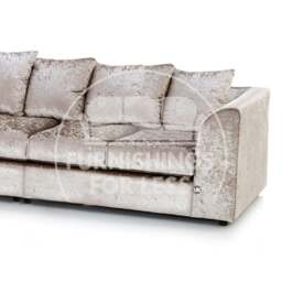 Rackhams Crystal Crushed Velvet Scatter Back 5 Seater L Shaped Corner Sofa - Mink - Left Hand Facing - thumbnail 4