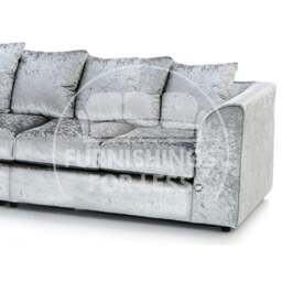 Rackhams Crystal Crushed Velvet Scatter Back 5 Seater L Shaped Corner Sofa - Mink - Left Hand Facing - thumbnail 5