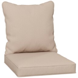 Rackhams Garden Chair Cushion Set with 1 Seat and 1 Back Pad, Beige - Light Grey - Polyester - Outdoor Seat Cushion Set - thumbnail 2